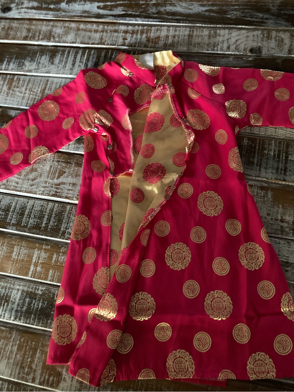 VIETA Fashion Pink and Gold Silk Brocade Dress
